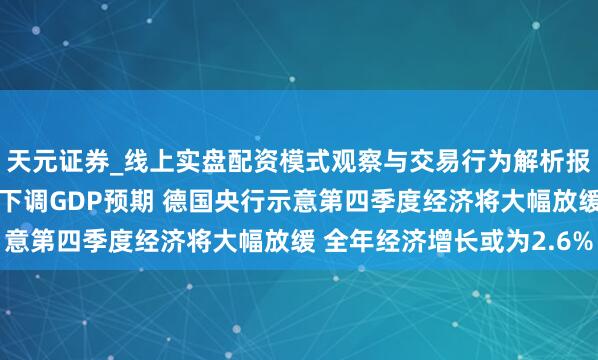 天元证券_线上实盘配资模式观察与交易行为解析报告 欧盟领头羊德国将下调GDP预期 德国央行示意第四季度经济将大幅放缓 全年经济增长或为2.6%