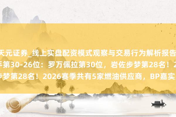 天元证券_线上实盘配资模式观察与交易行为解析报告 Autosport年度车手第30-26位：罗万佩拉第30位，岩佐步梦第28名！2026赛季共有5家燃油供应商，BP嘉实多将与奥迪引诱
