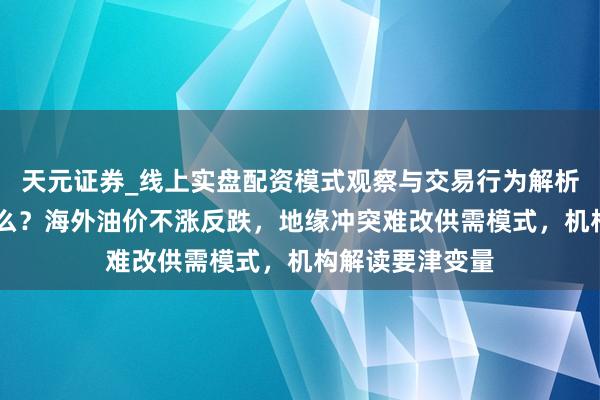 天元证券_线上实盘配资模式观察与交易行为解析报告 发生了什么？海外油价不涨反跌，地缘冲突难改供需模式，机构解读要津变量