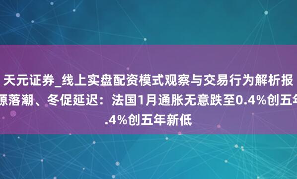 天元证券_线上实盘配资模式观察与交易行为解析报告 能源落潮、冬促延迟：法国1月通胀无意跌至0.4%创五年新低