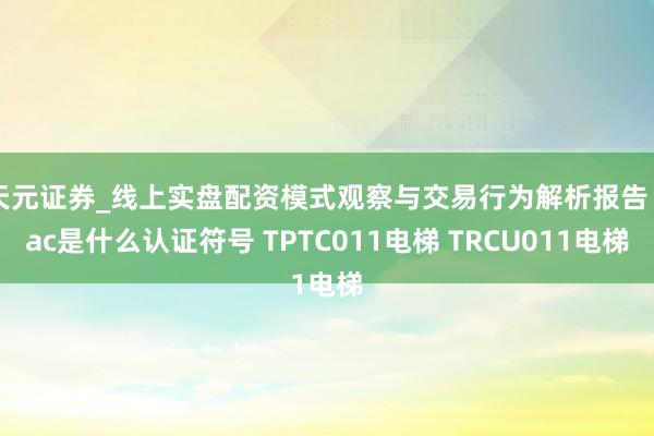天元证券_线上实盘配资模式观察与交易行为解析报告 eac是什么认证符号 TPTC011电梯 TRCU011电梯