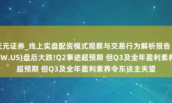 天元证券_线上实盘配资模式观察与交易行为解析报告 Palo Alto(PANW.US)盘后大跌!Q2事迹超预期 但Q3及全年盈利素养令东谈主失望